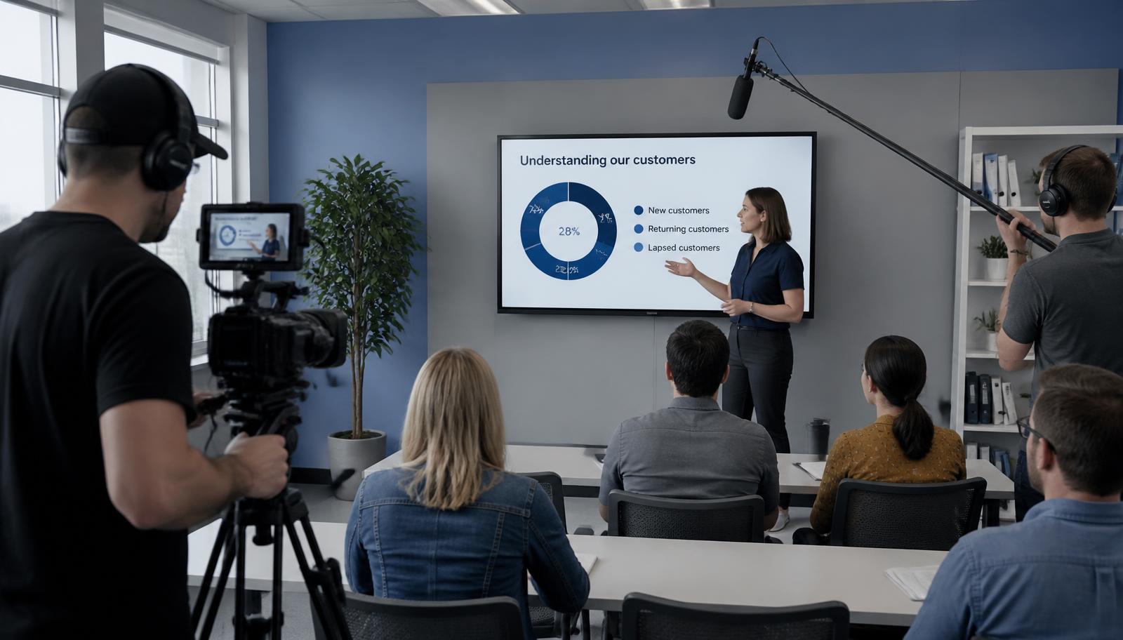 Training video being filmed in a modern classroom — Education video production in Mumbai