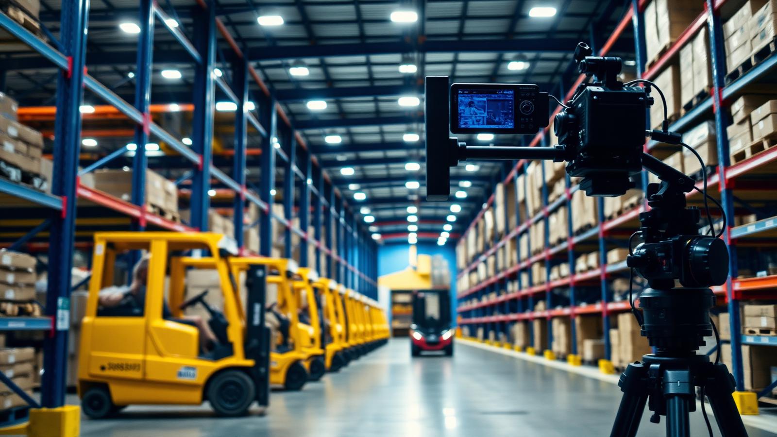Warehouse logistics facility filmed with a jib arm camera — Bhandup, Mumbai